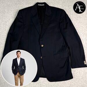 Hickey Freeman Loro Piana Wool Cashmere Navy Blazer Madison 40S Mens Sport Coat